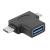 POWERTECH Αντάπτορας USB 3.0 (F) σε USB Type-C AND Micro CAB-U117, μαύρο (DATM) 60833